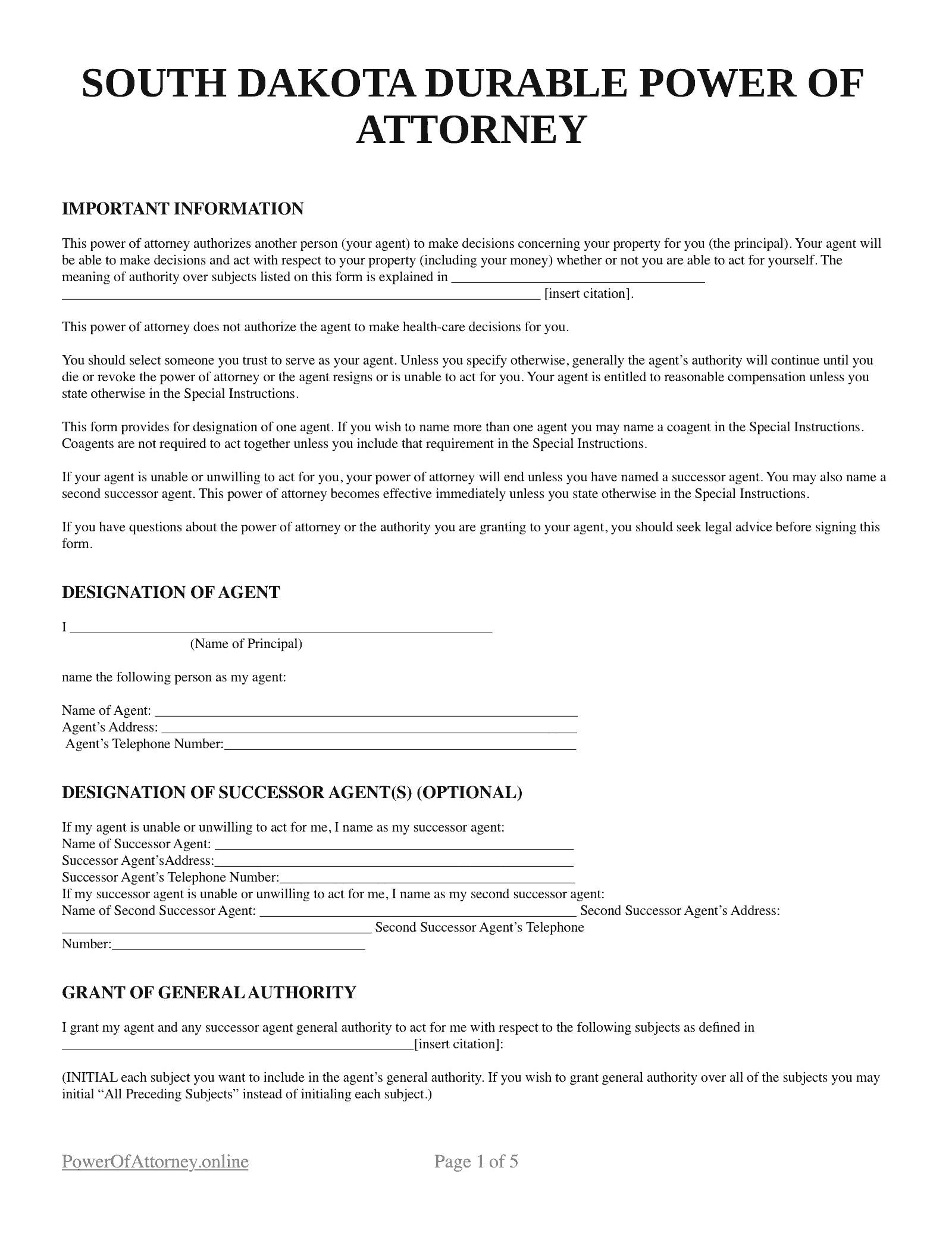 durable-poa-south-dakota-sample