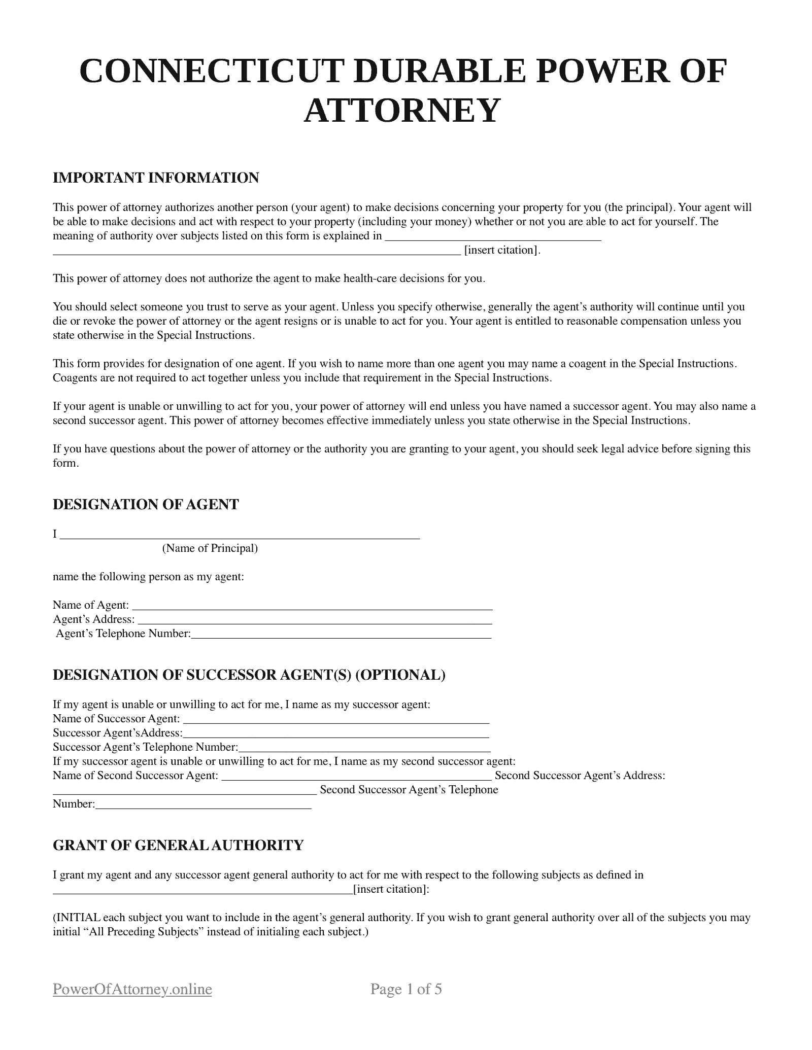 durable-poa-connecticut-sample